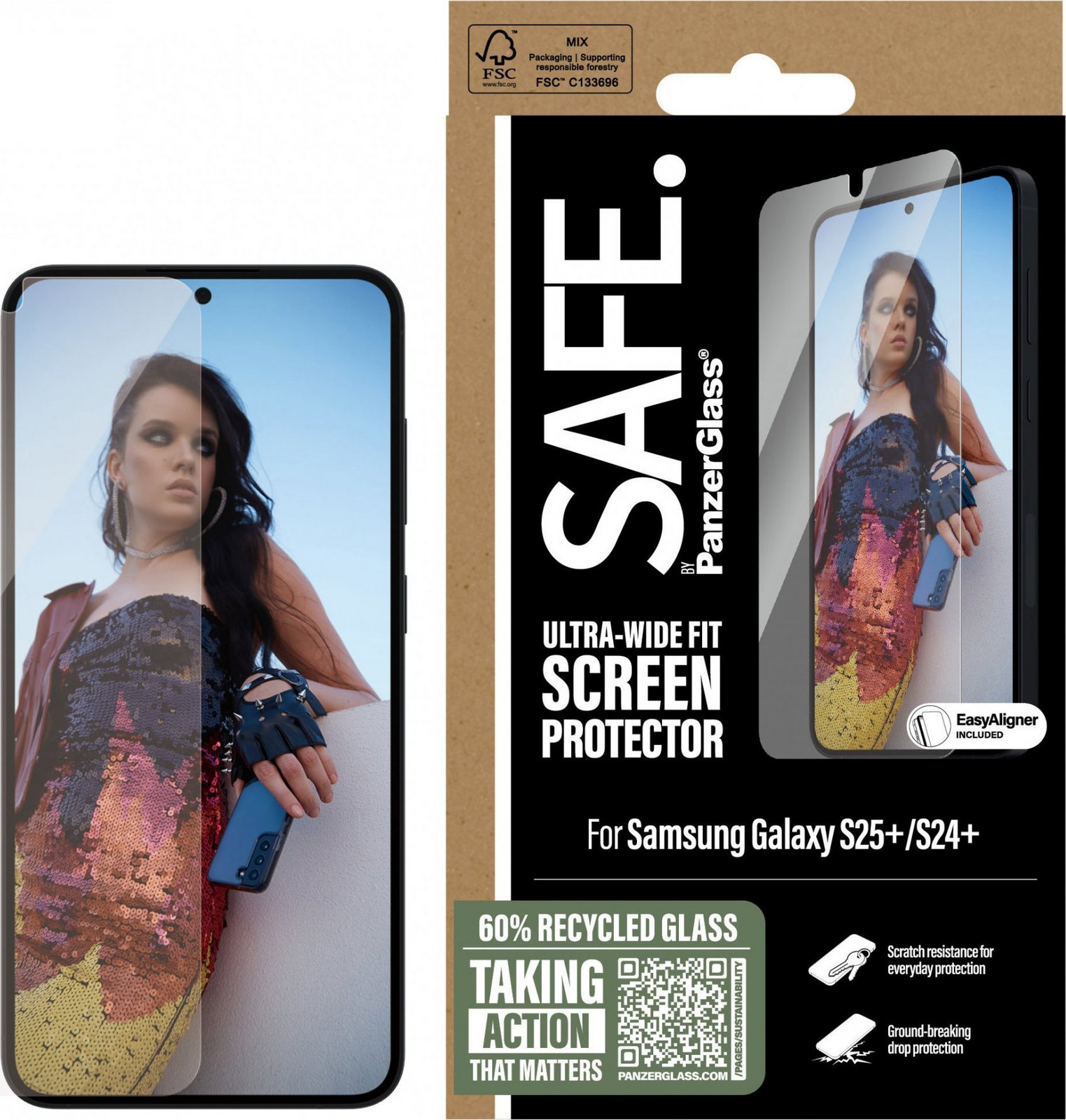 PanzerGlass SAFE Samsung Galaxy S25+/S24+ s inštalačným rámčekom