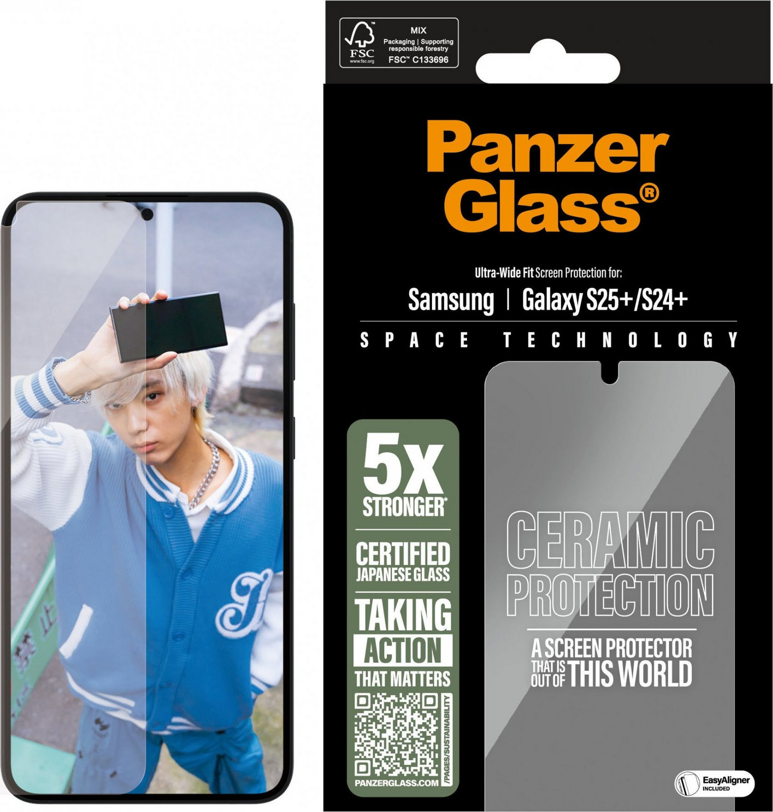 PanzerGlass Ceramic Samsung Galaxy S25+/S24+ s inštalačným rámikom