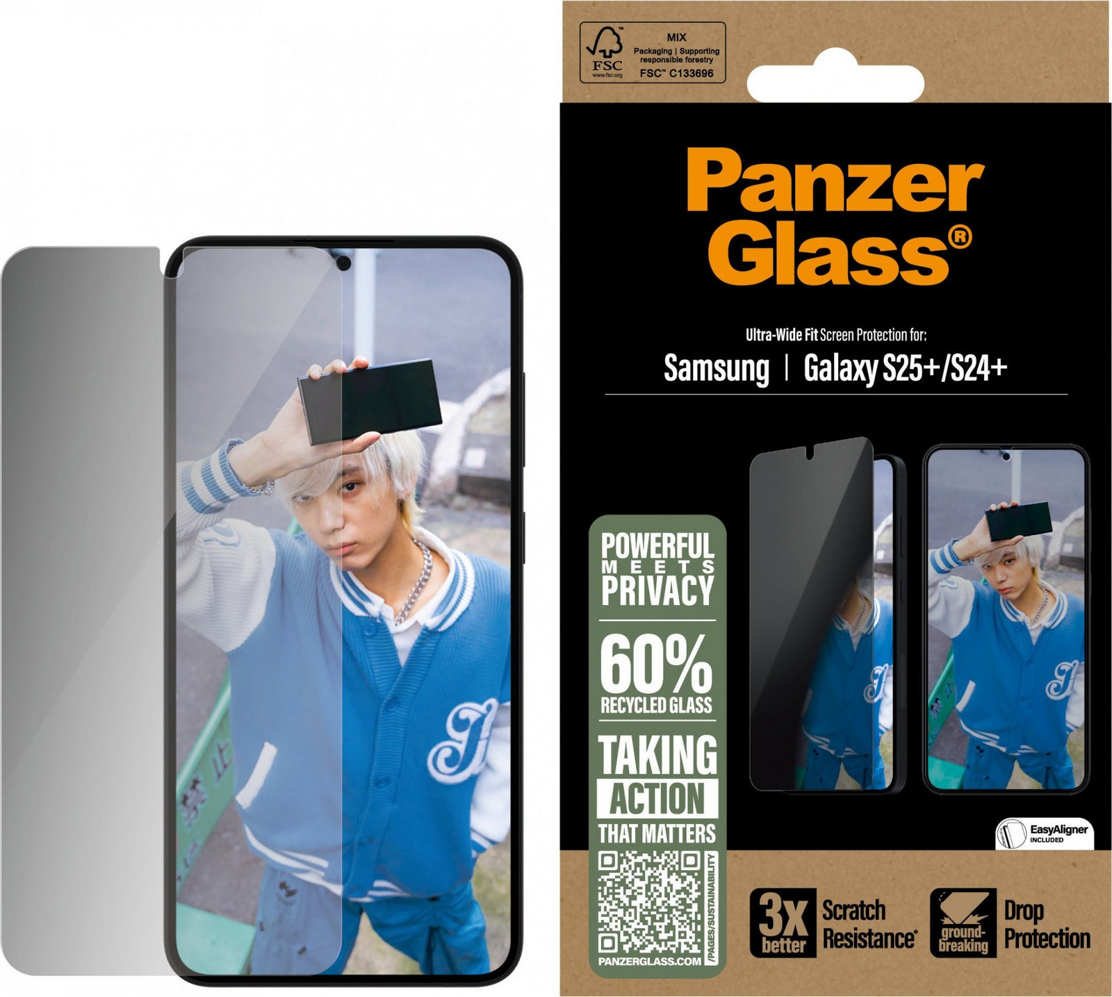 PanzerGlass Privacy Samsung Galaxy S25+/S24+ s inštalačným rámikom