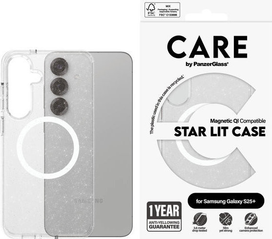 PanzerGlass CARE kryt Samsung Galaxy S25+ Star Lit trblietavý/biely QI