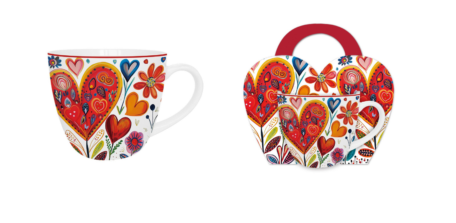 DUO - Hrnček 460ml COLORFUL HEARTS 4