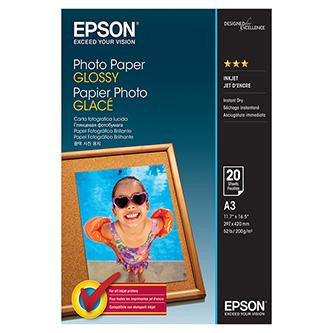 Epson Glossy Photo Paper, C13S042536, fotopapier, lesklý, biely, Stylus Color, Photo, Pro, A3, 200 g/m2, 20 ks, inkoustový