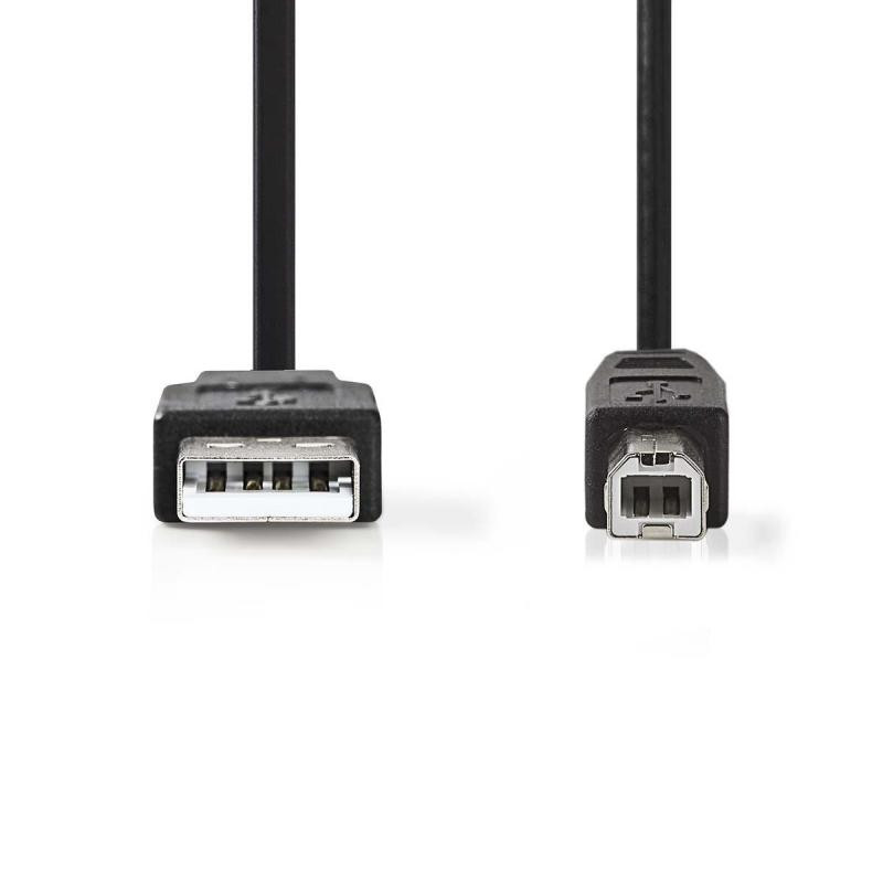 Nedis CCGB60100BK30 - USB 2.0 kábel | A Zástrčka - B Zástrčka | 3 m | Čierna farba