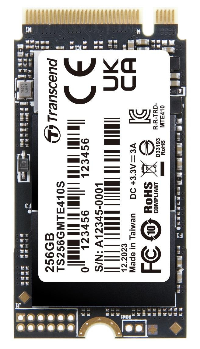 TRANSCEND MTE410S 256GB SSD disk M.2 2242, NVMe PCIe Gen4 x4 3300MB/s R 1600MB/s W