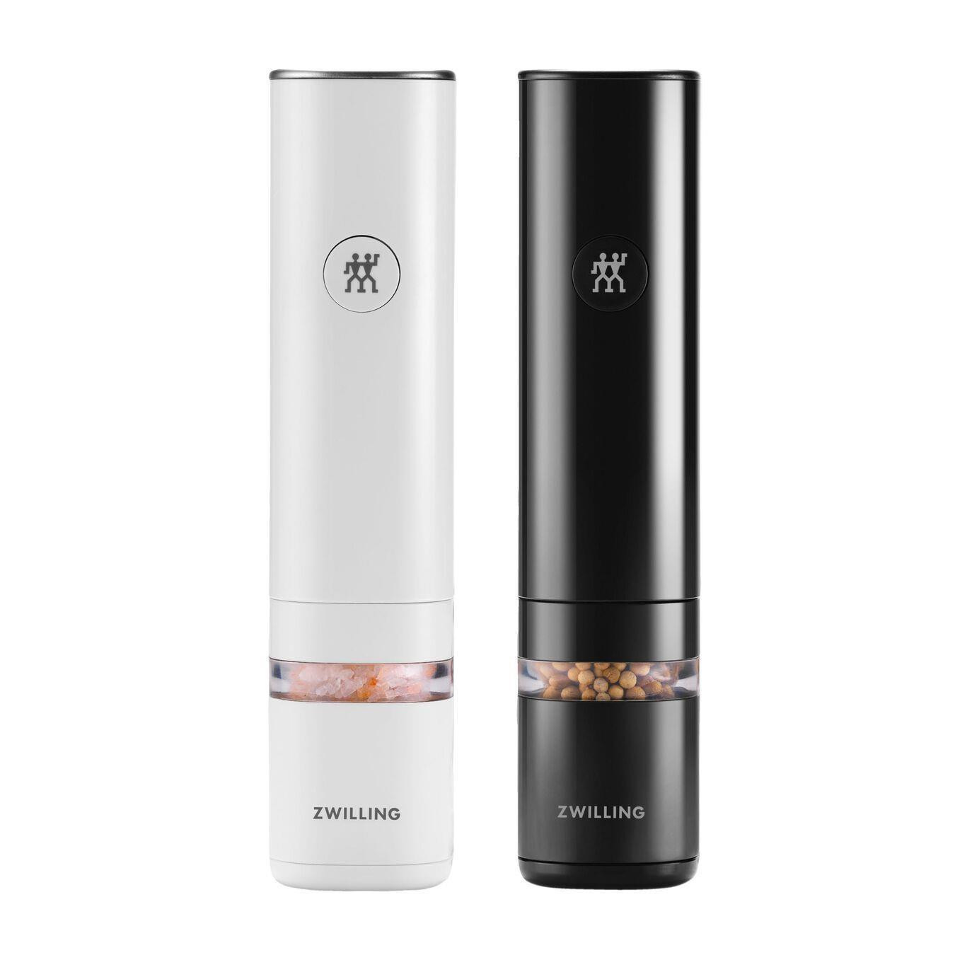 ZWILLING elektrické mlynčeky na korenie, čierny a biely, lítium-iónové batérie, USB nabíjanie, 2 kusy - Enfinigy