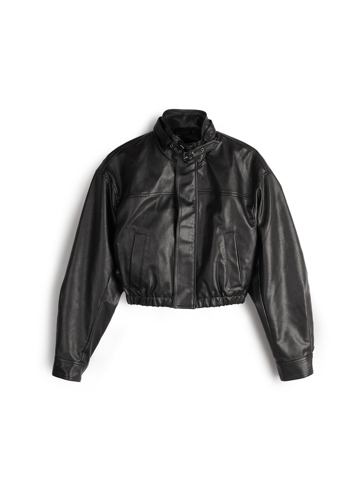 GATE Koženková bunda s vysokým golierom