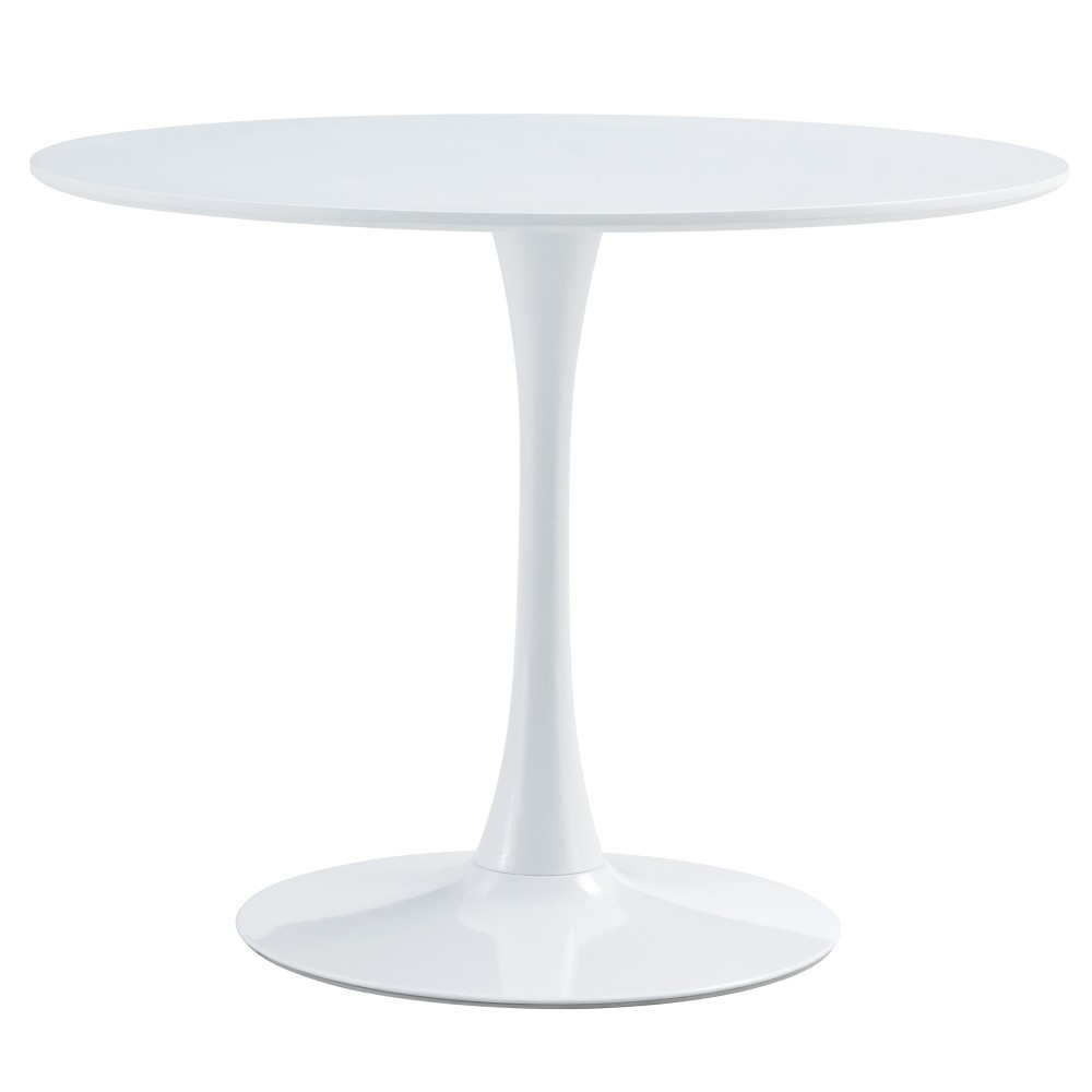 KONDELA Reventon New 110 okrúhly jedálenský stôl biela