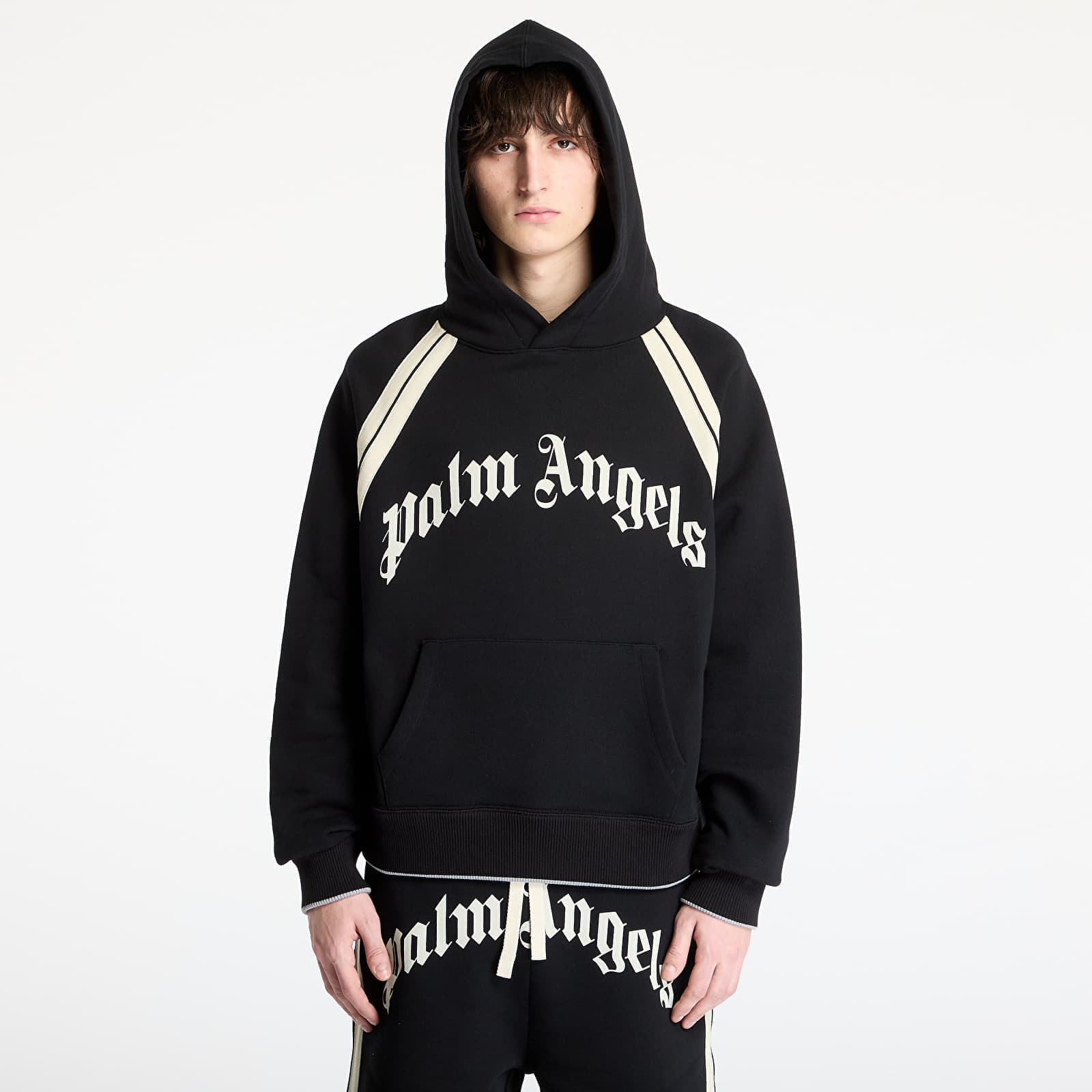 Mikina Palm Angels Curved Logo Track Hoody Black/ Ivory S