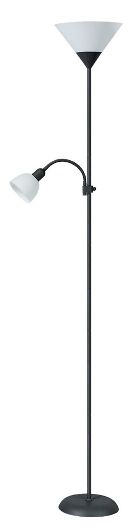 Rabalux Čierna stojacia lampa Action s bielymi tienidlami pre žiarovky E27+E14 4062