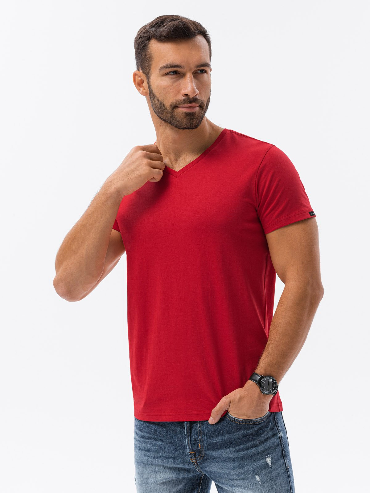 Ombre Classic BASIC men's shirt with a serape neckline