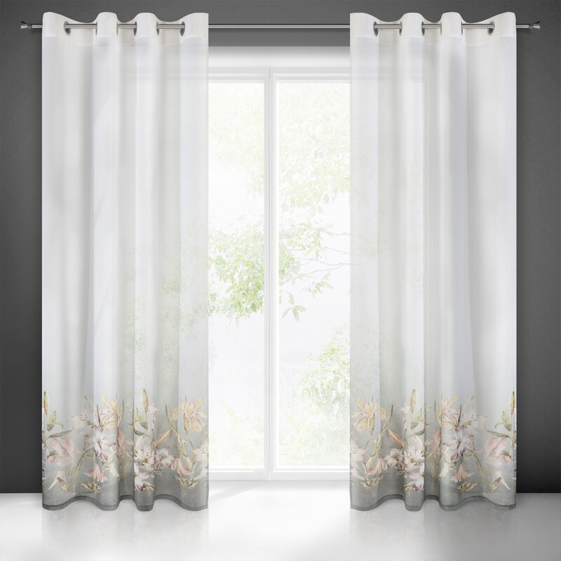 ArtFir Záves PAMELA K | biela/strieborná 140 x 250 cm