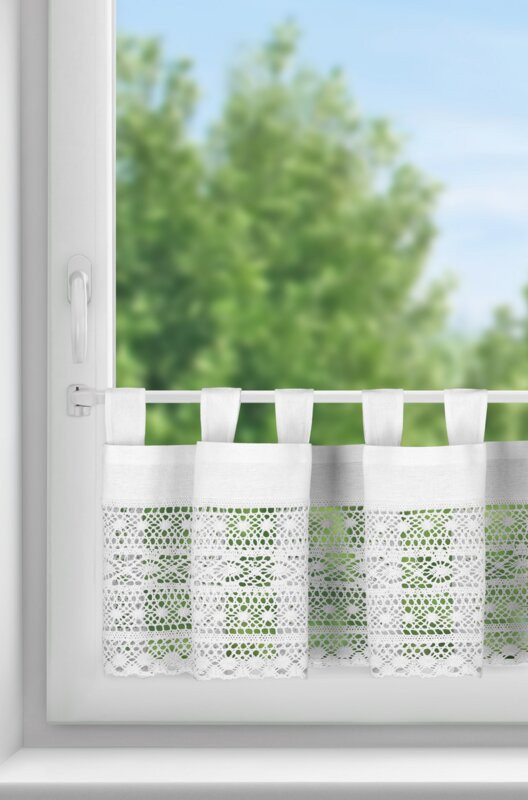 ArtFir Krátka záclona MADDELINE PU | biela 150 x 35 cm
