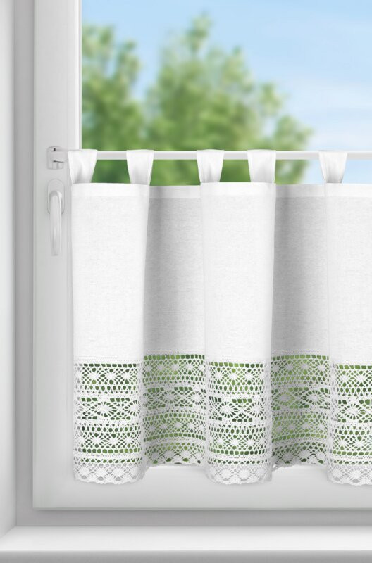 ArtFir Krátka záclona MADDELINE PU | biela 150 x 60 cm