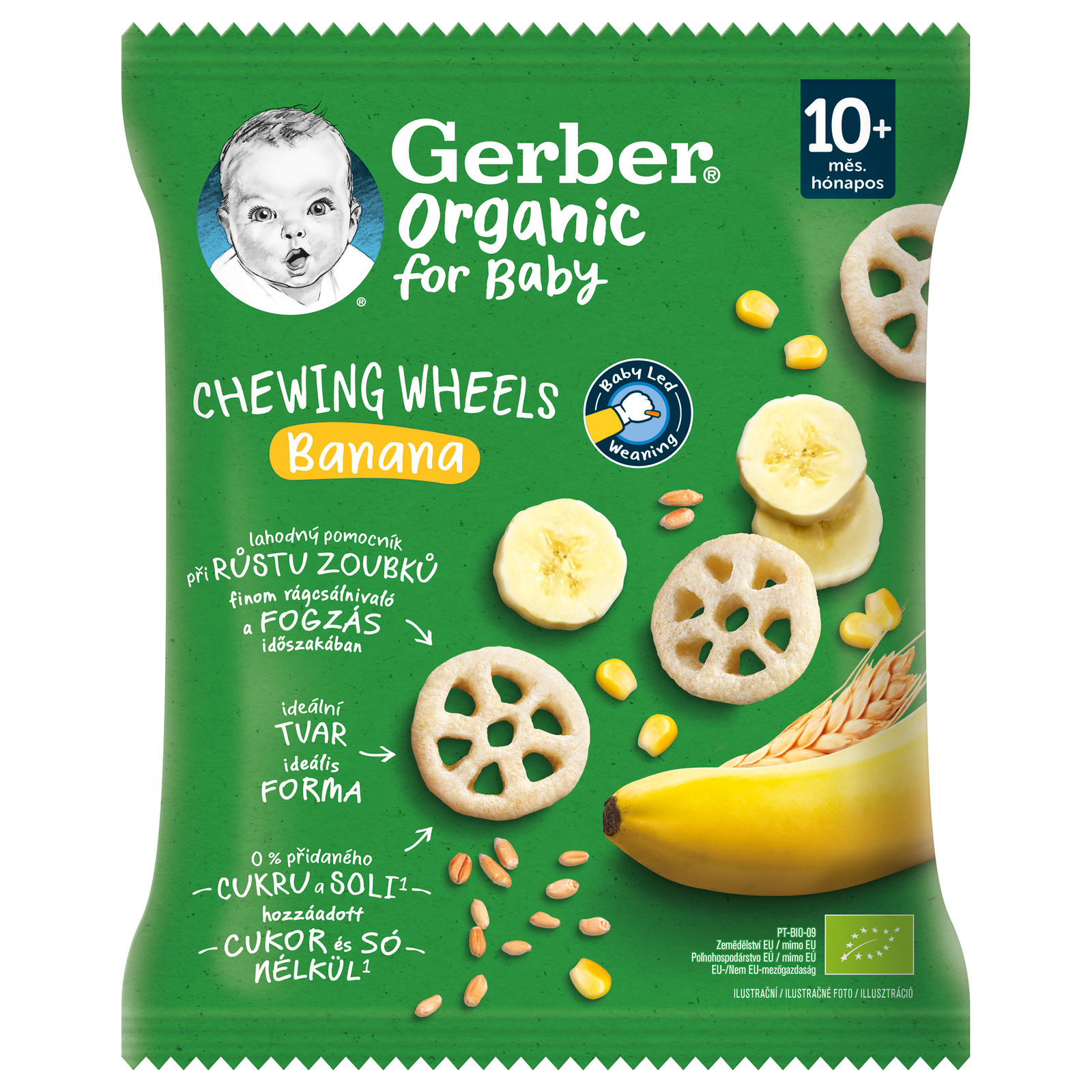 GERBER Organic chewing wheels chrumkavé kolieska s banánom 28 g