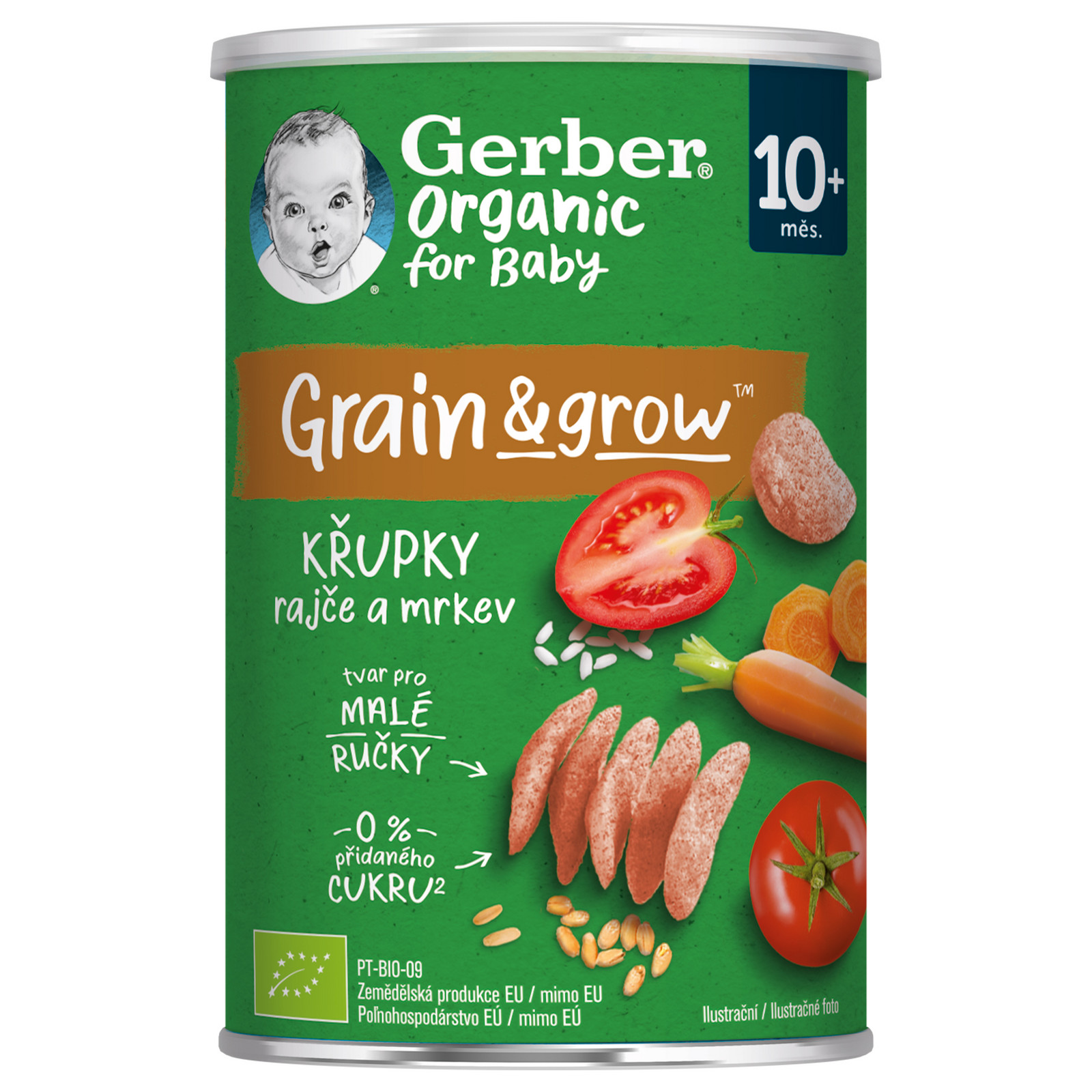 GERBER Organic chrumky s paradajkami a mrkvou 35 g