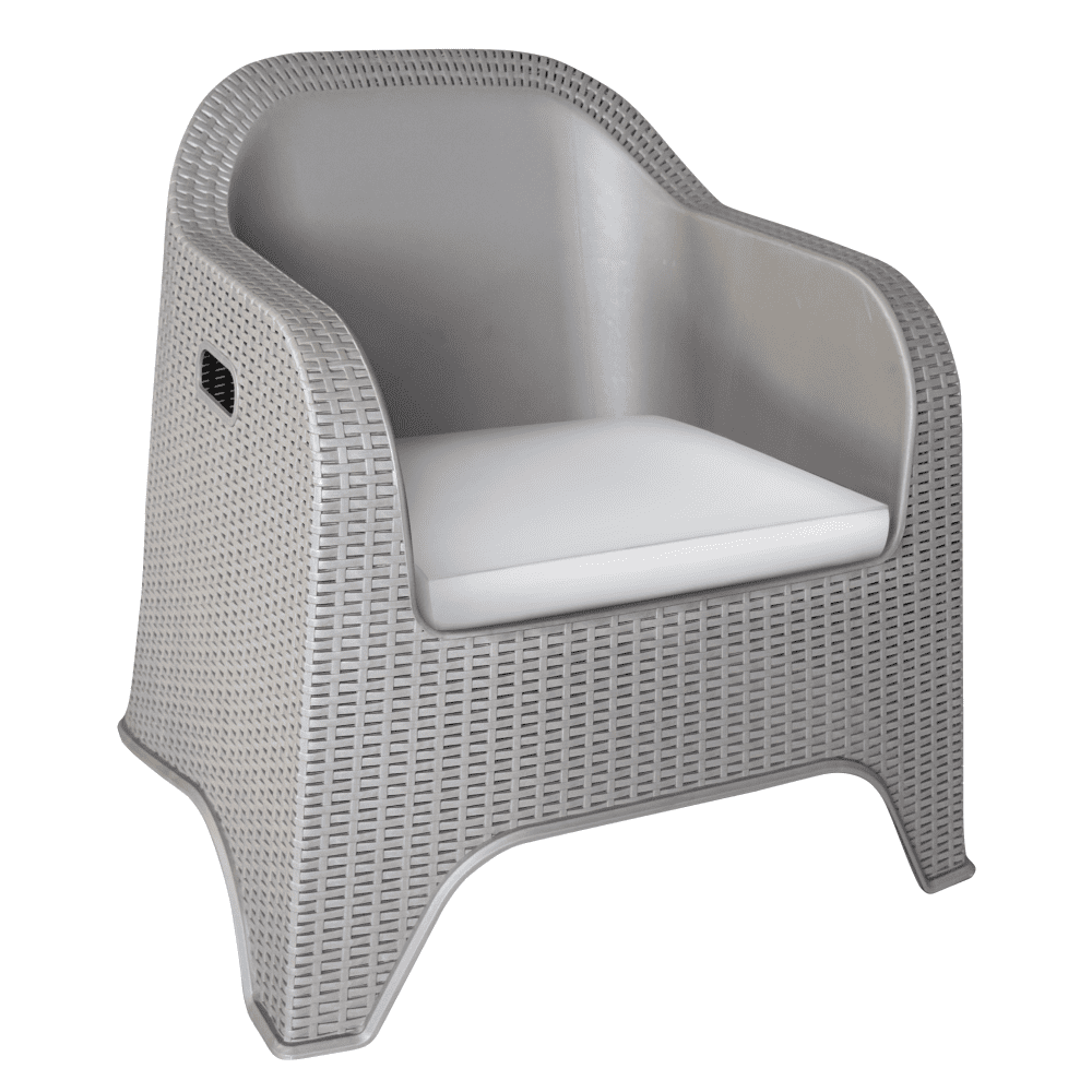 Záhradné stohovateľné kreslo, sivohnedá Taupe, MEKEL