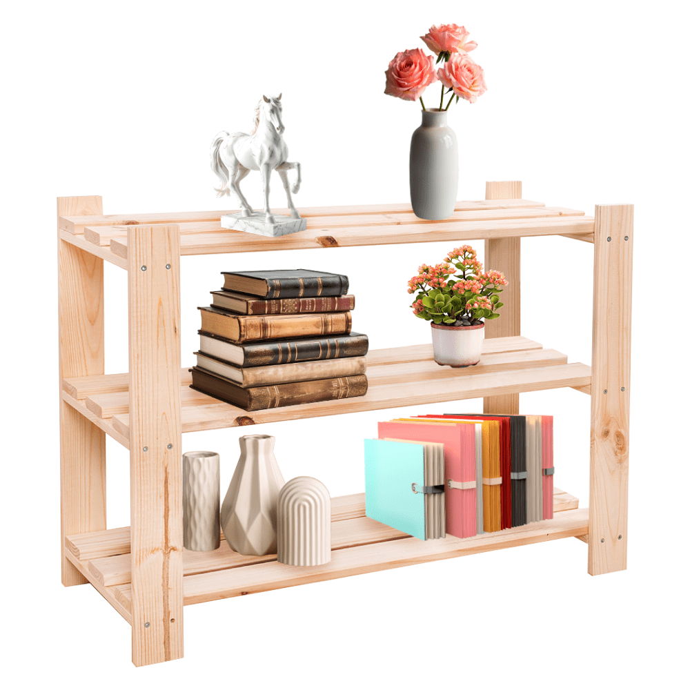 Regál, prírodná, borovica, SIMU 550