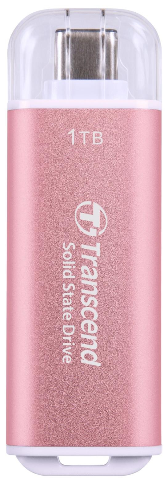 Transcend ESD300P 1TB, External SSD, USB 10Gbps, Type C, 1050MB/R, 950MB/W, ružový