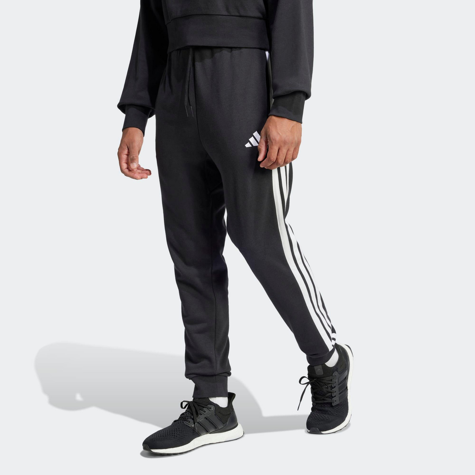 ADIDAS pánske tepláky z bavlny čierne
