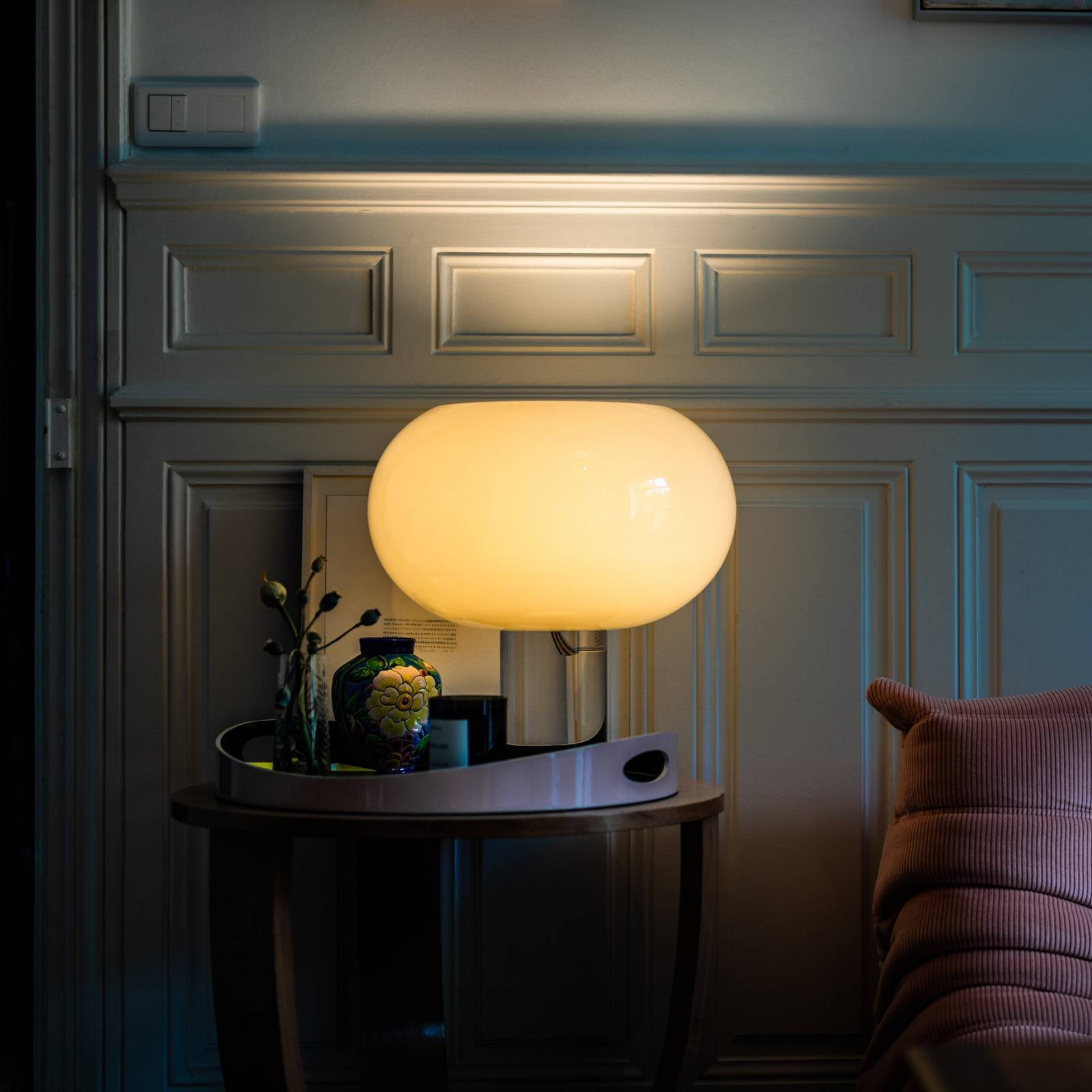 Stolná lampa Foscarini Buds 2, šifra, sklo, plast, E27