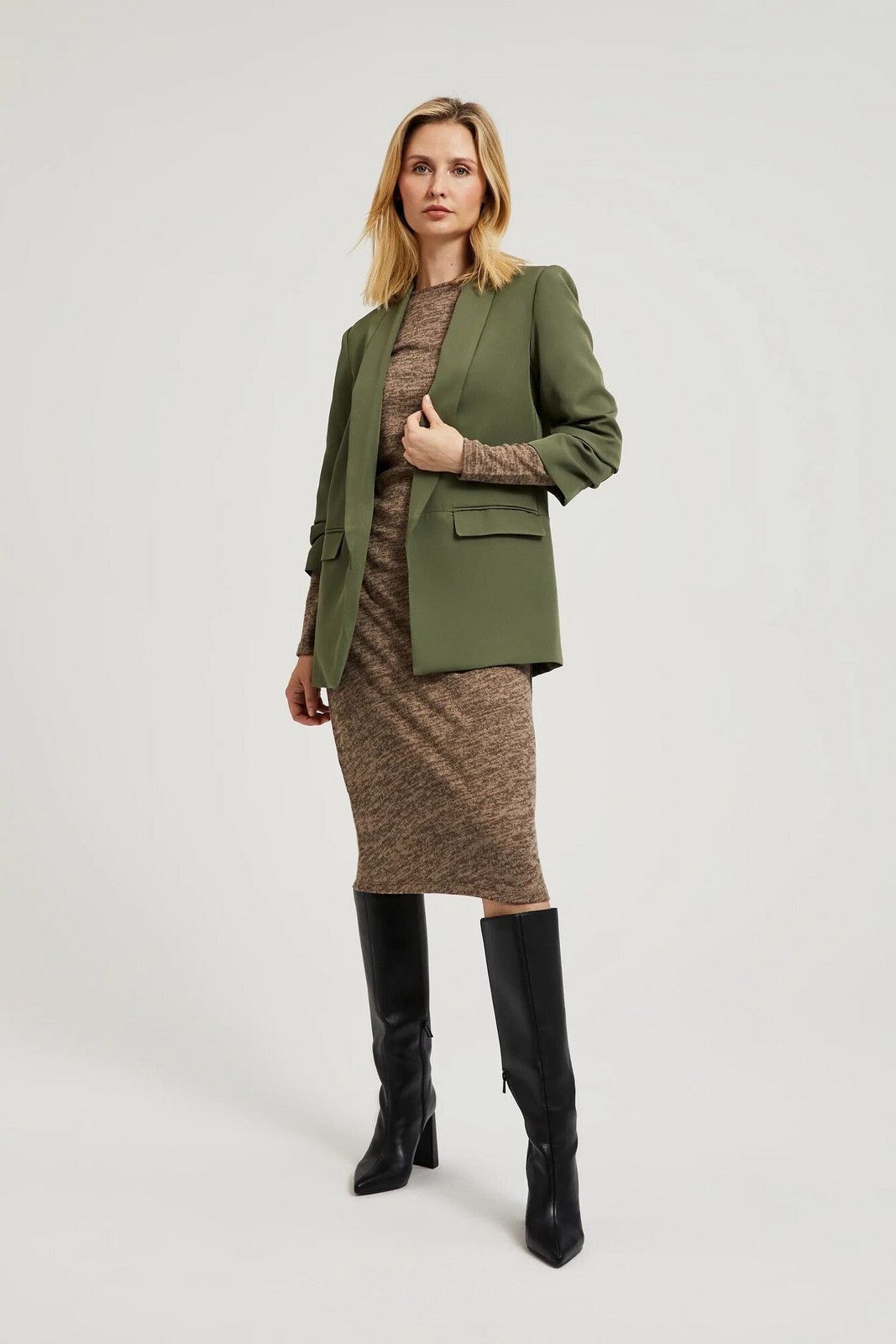 Women's jacket with 3/4 sleeves MOODO - olive green