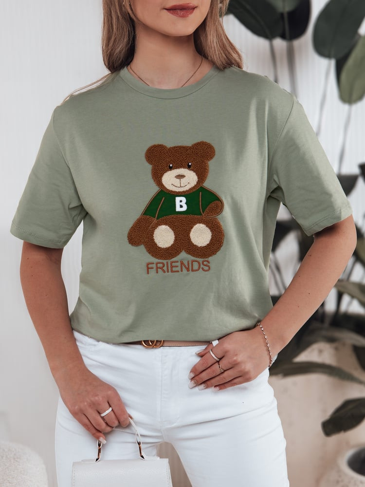 T-shirt damski BAREN ciemnozielony Dstreet