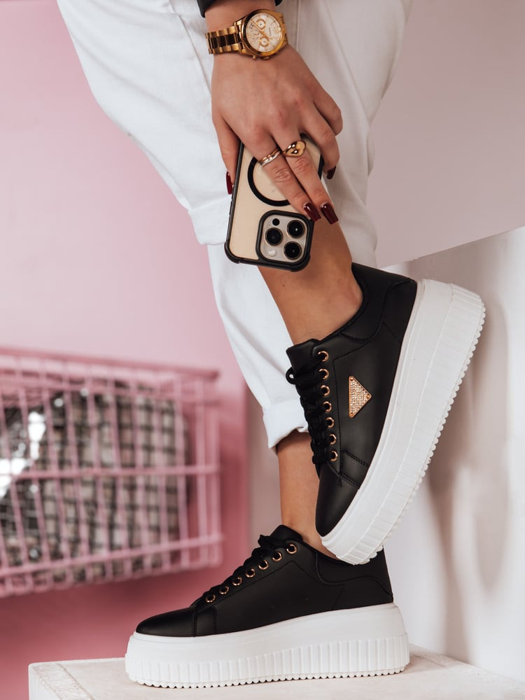Sneakersy damskie na platformie SNIKPIK czarne Dstreet