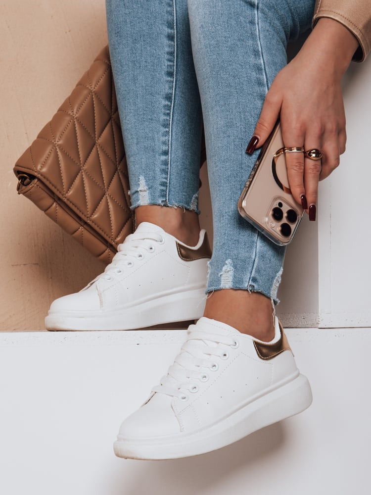 Sportowe sneakersy damskie DOMINI  złote Dstreet