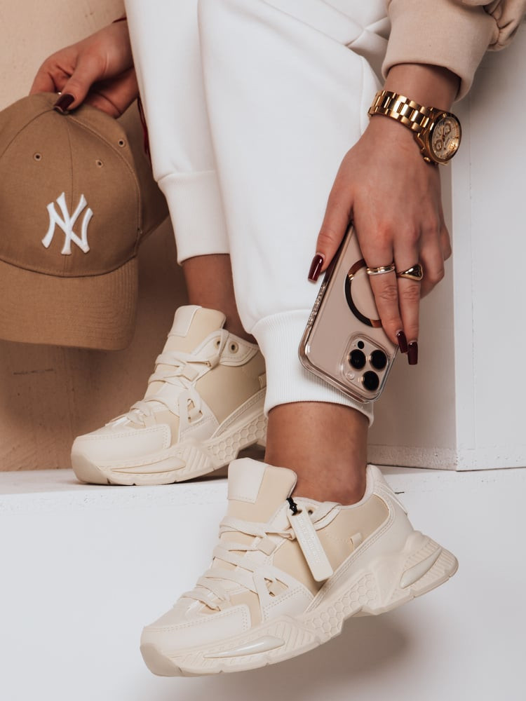 Sportowe sneamkersy damskie RUNKIK beżowe Dstreet