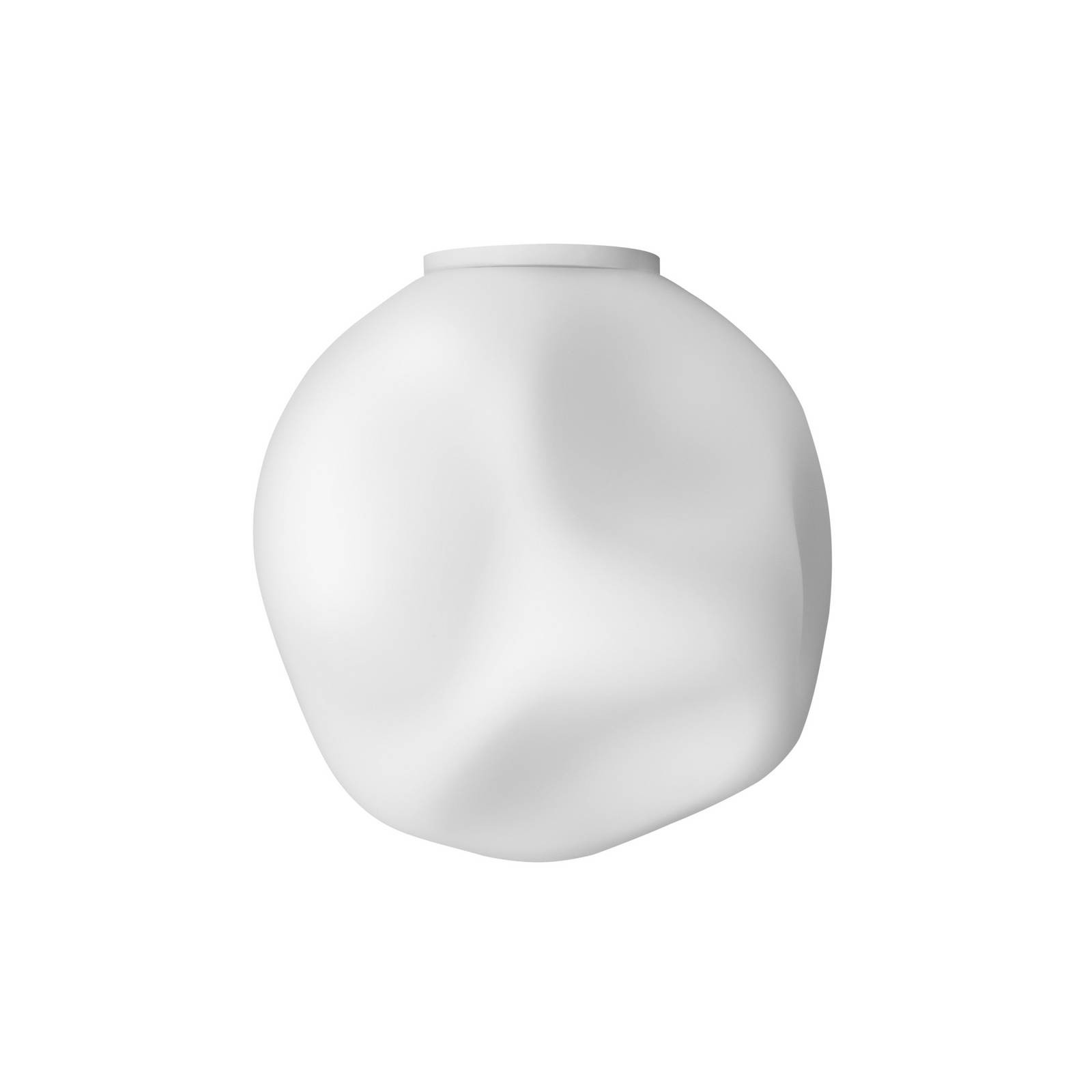 Stropné svietidlo Foscarini Hoba Media, Ø 25 cm, biele, sklo