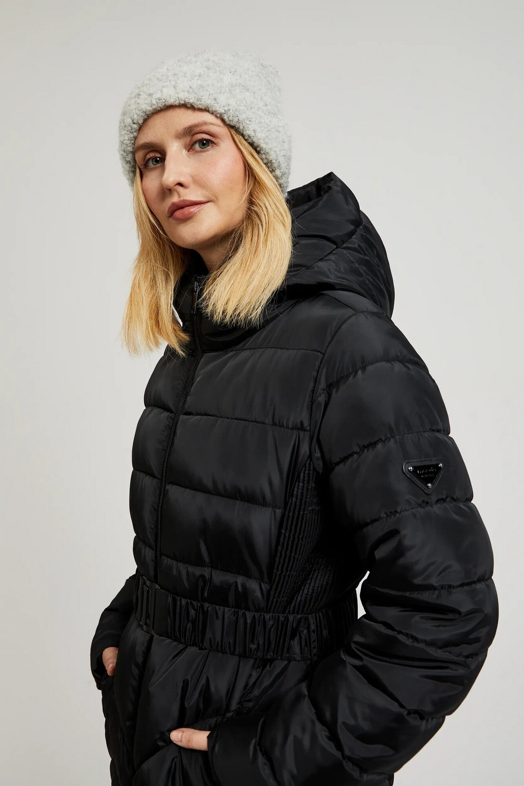 Women's quilted coat MOODO - black
