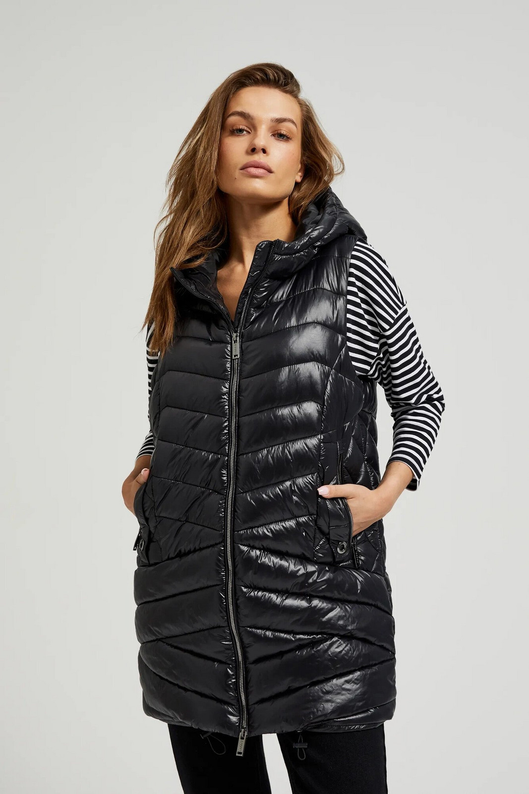 Women's quilted vest MOODO - black