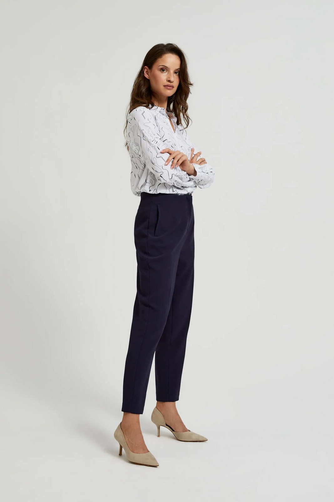 Women's cigarette pants MOODO - dark blue