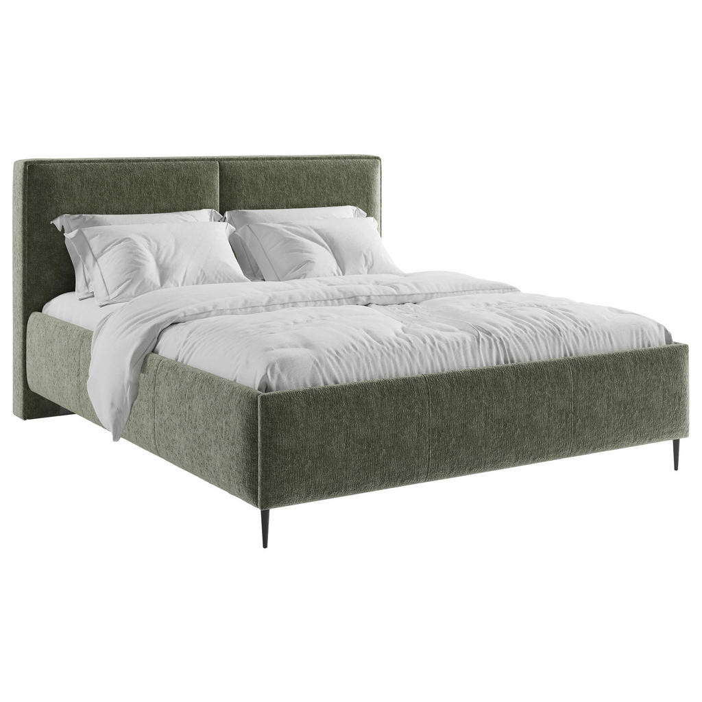 MID.YOU ČALÚNENÁ POSTEĽ, 180/200 cm, drevo, textil, kompozitné drevo, tmavozelená