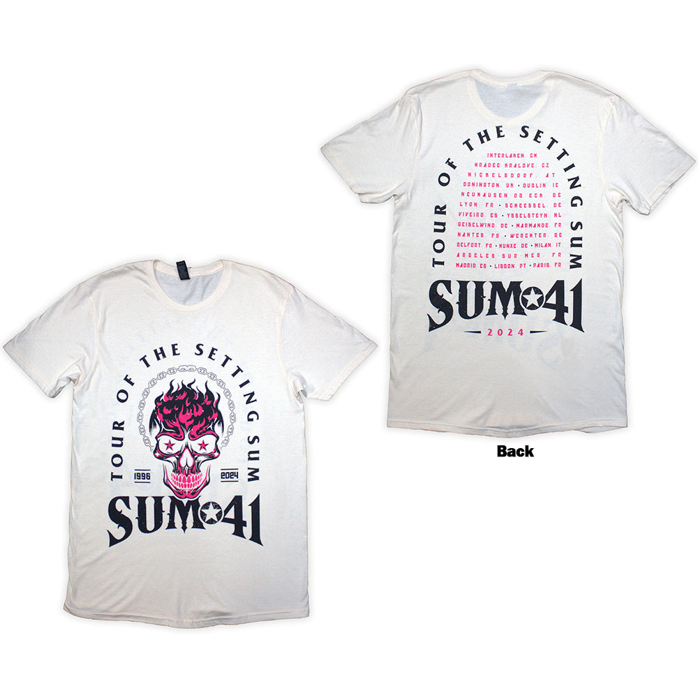 Sum 41 tričko Tour '24 Pink Skull Natural S