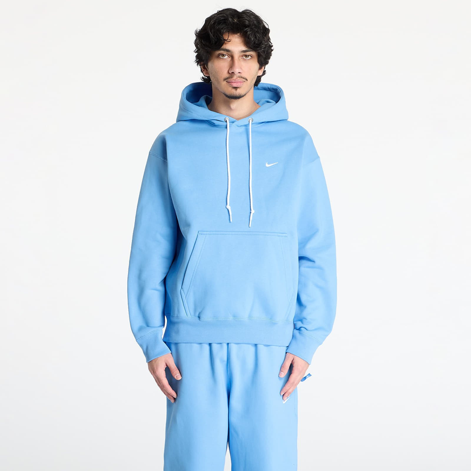 Mikina Nike Solo Swoosh Men's Fleece Pullover Hoodie University Blue/ White XS