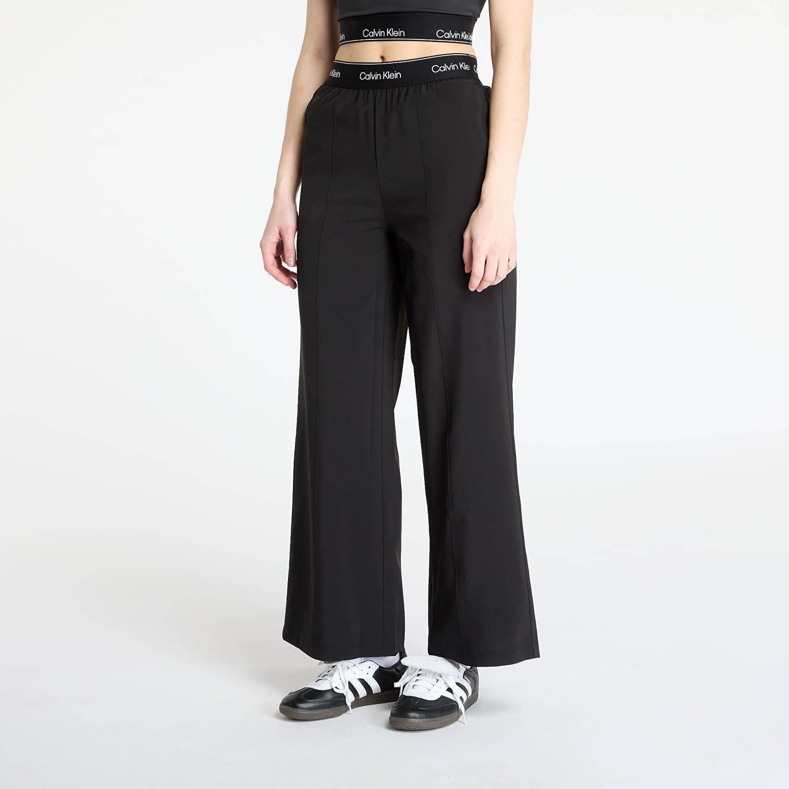 Kalhoty Calvin Klein Sport Wo - Wide Leg Pant Black M