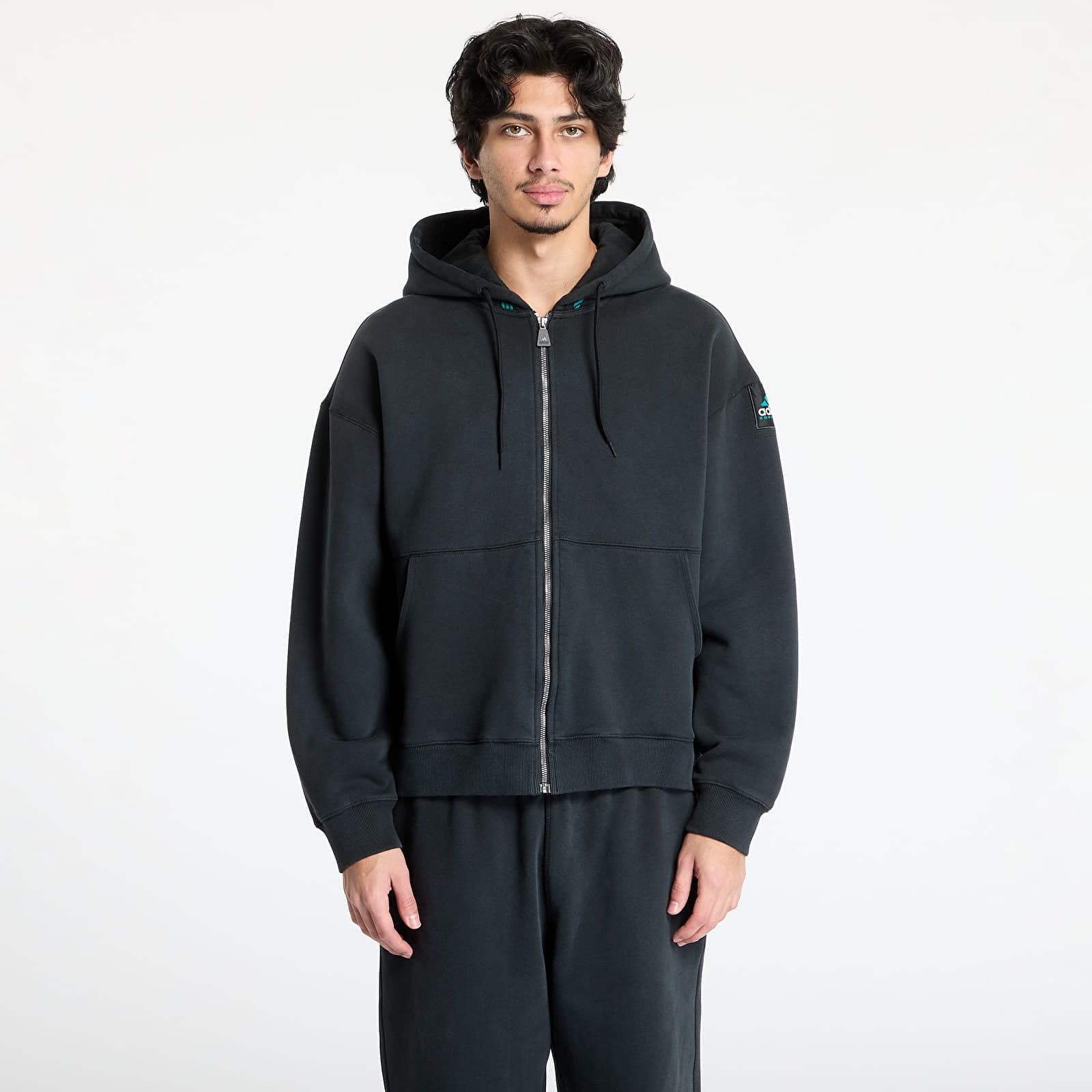Mikina adidas Equipment Fleece Full - Zip Hoodie Black/ Black S
