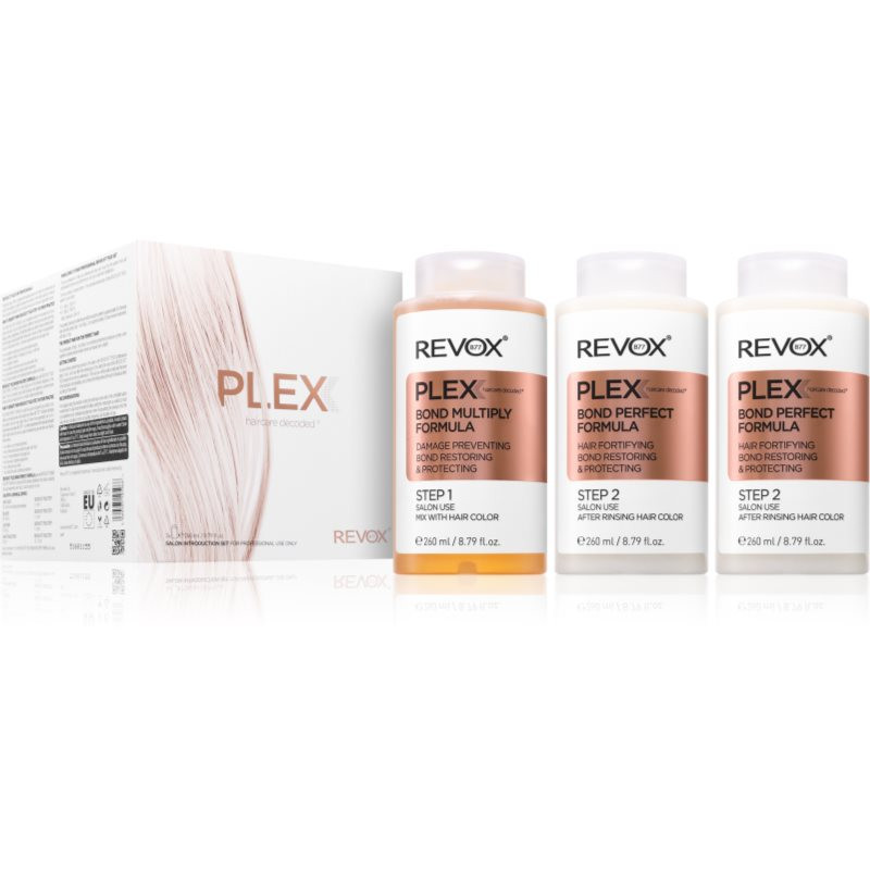 Revox B77 Plex Hair Rebuilding System Professional Set sada pre farbené a poškodené vlasy pre profesionálne použitie 3x260 ml
