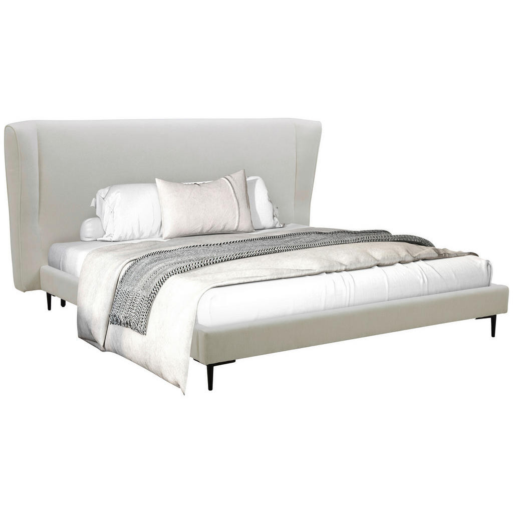 Livetastic ČALÚNENÁ POSTEĽ, 180/200 cm, drevo, kov, textil, biela