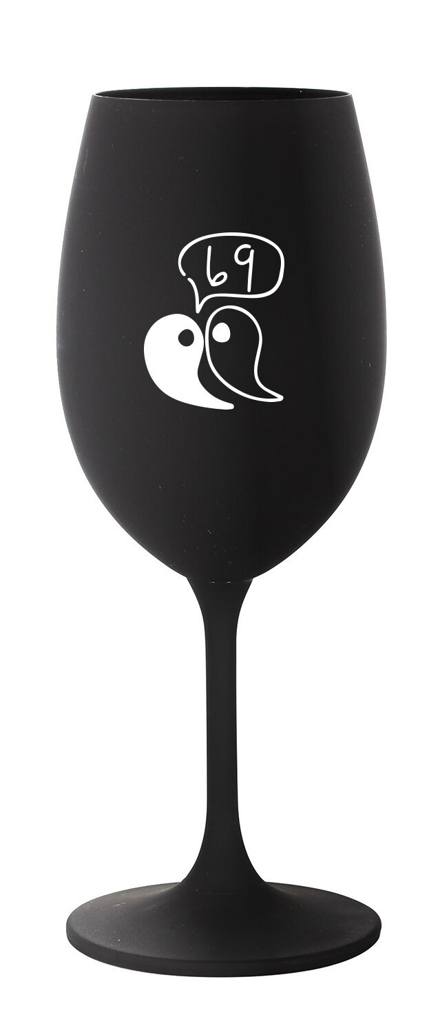 69 - černá sklenice na víno 350 ml