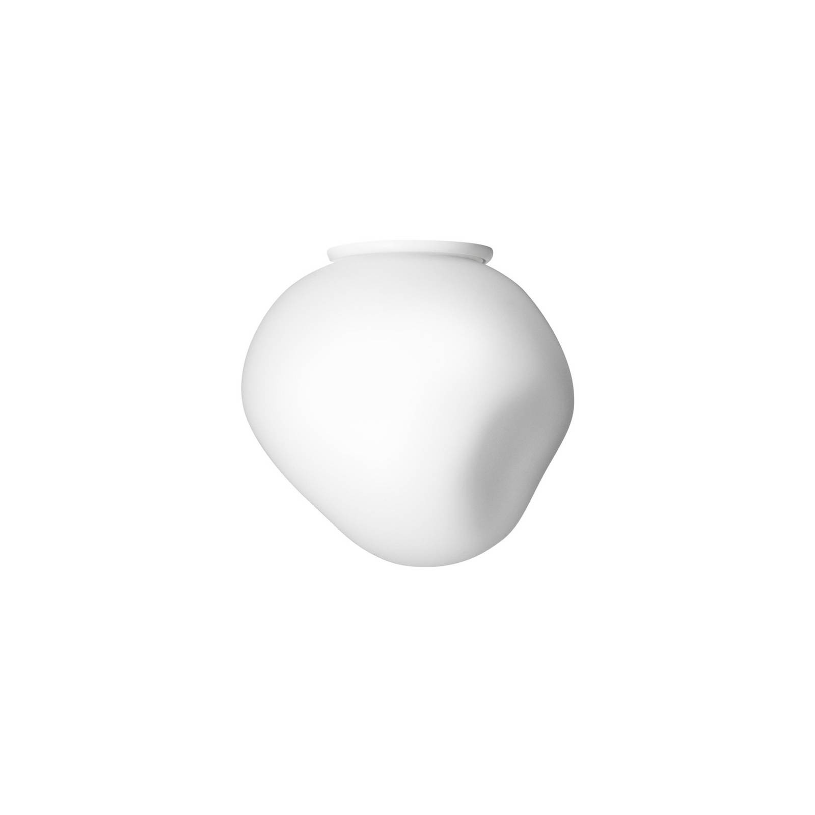 Stropné svietidlo Foscarini Hoba Piccola, Ø 12 cm, biele, sklo