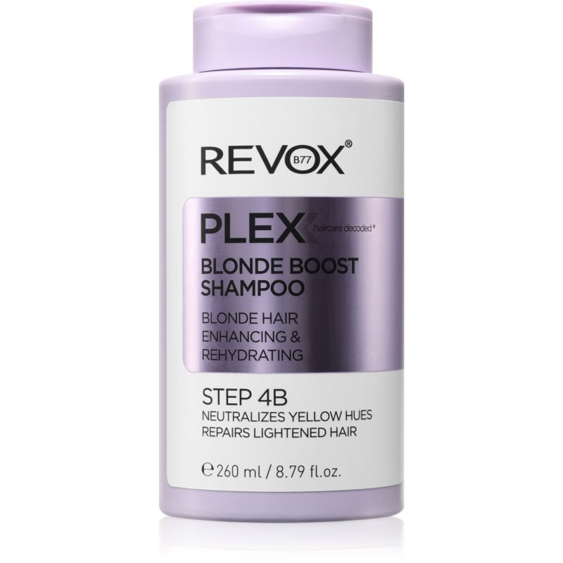 Revox B77 Plex Blonde Boost Shampoo. Step 4B šampón neutralizujúci žlté tóny pre blond vlasy 260 ml