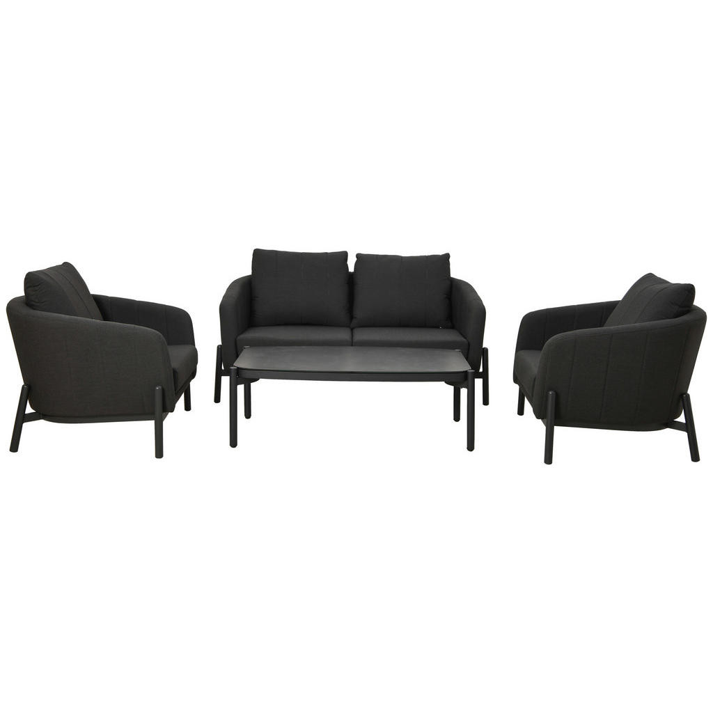 Ambia Garden TERASOVÁ SEDACIA SÚPRAVA 4-dielne, kov, sklo, textil