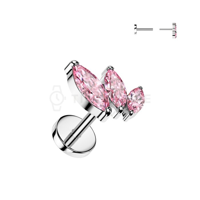 Titánová náušnica so zirkónmi - Single TS-EA-0209