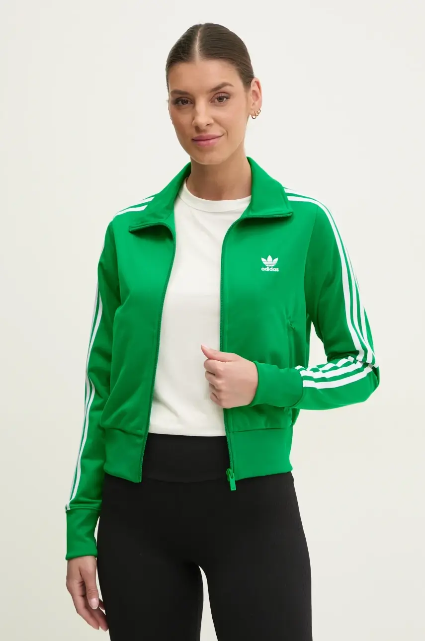 Mikina adidas Originals Adicolor Classics Firebird dámska, zelená farba, s nášivkou, JC8261