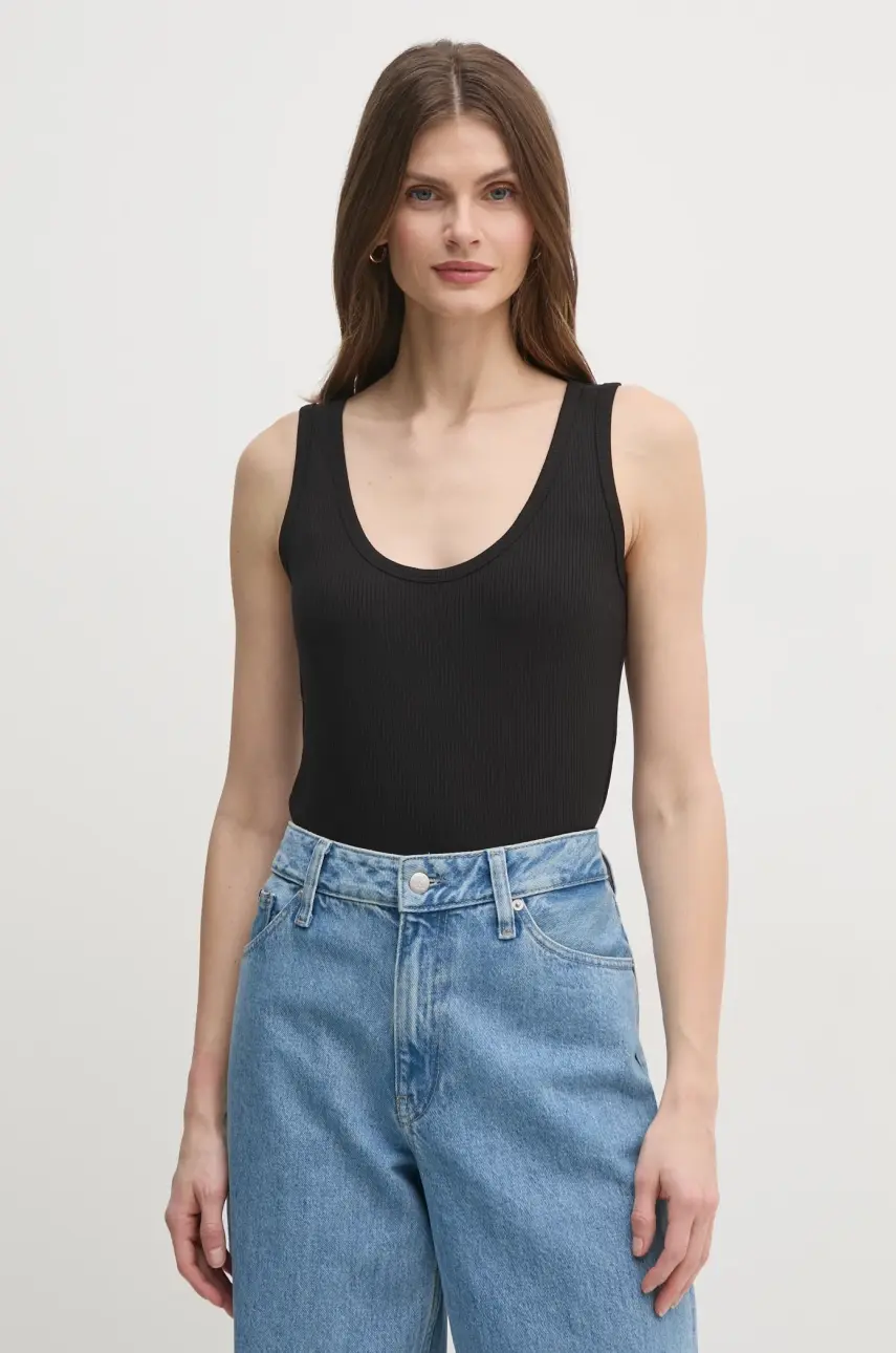 Top Calvin Klein dámsky, čierna farba, K20K208246