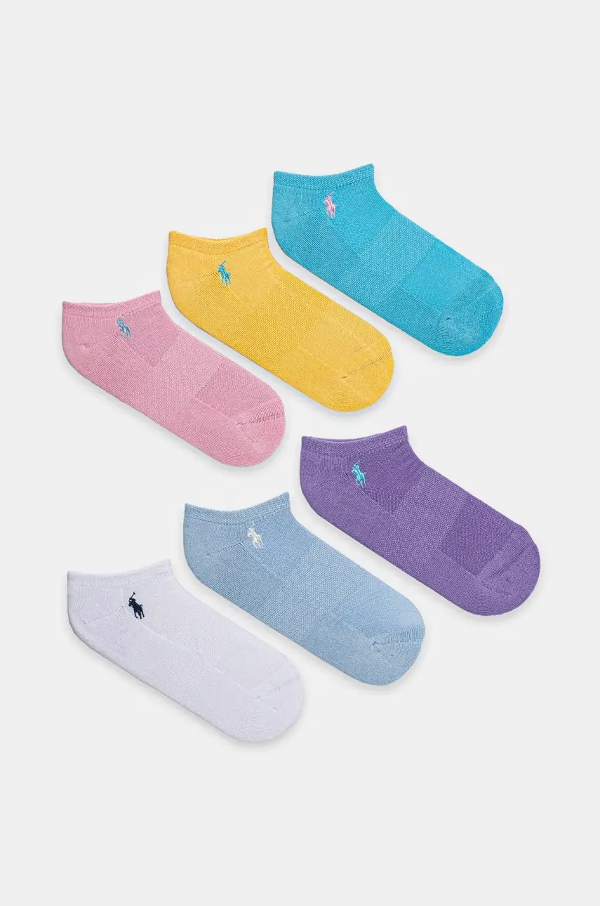 Ponožky Polo Ralph Lauren 6-pak dámske, ružová farba, 455942810