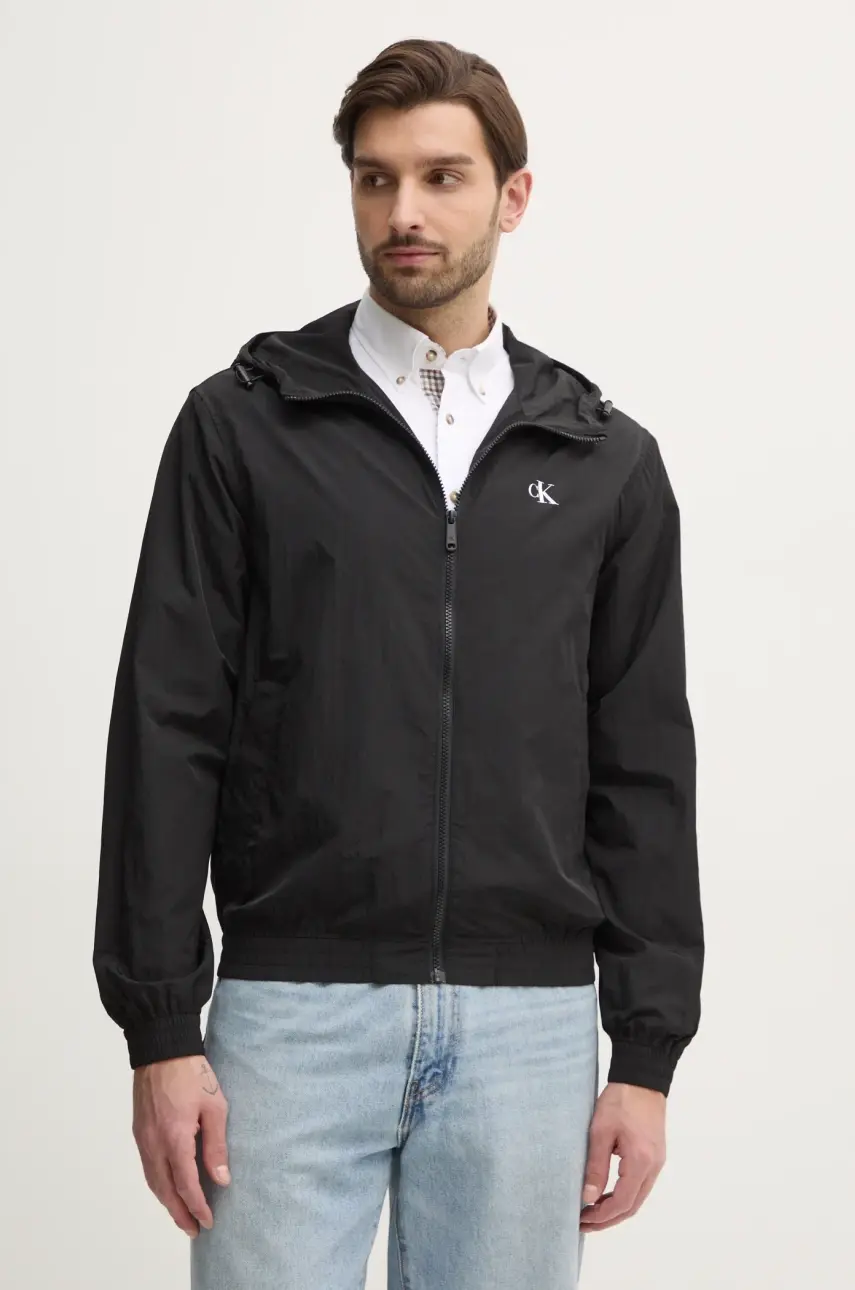 Bunda Calvin Klein Jeans pánska, čierna farba, prechodná, J30J327254
