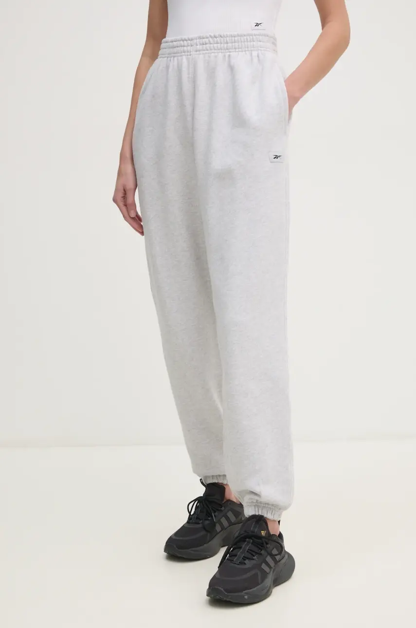 Bavlnené tepláky Reebok Classic šedá farba, melanžové, 100221467